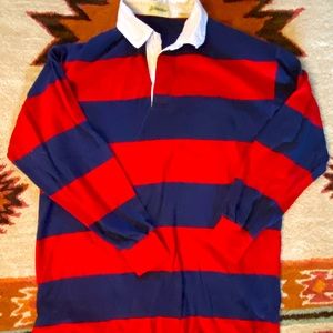 Red and Blue Longsleeve Rugby Polo